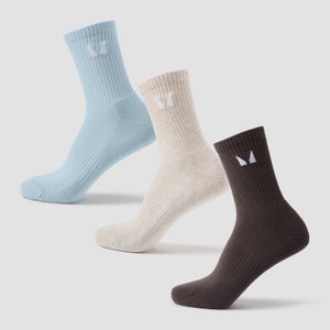 MP Unisex Crew Socks (3 Pack) - Cocoa/Baby Blue/Sand
