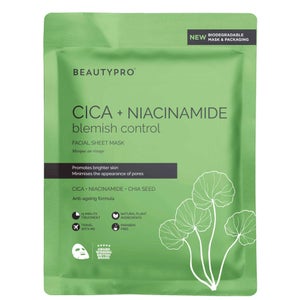BeautyPro Cica + Niacinamide Blemish Control Face Sheet Mask