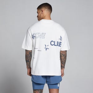 MP Men's Hybrid Graphic Oversized Cotton T-Shirt - White/Slate Blue 