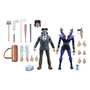 NECA Teenage Mutant Ninja Turtles (Cartoon) Action Figure 2 Pack Business Suit Casey Jones & Split Foot Soldier (18cm)