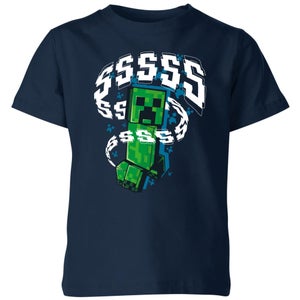 Minecraft Creepersss Kids' T-Shirt - Navy