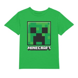 Minecraft Creeper Face Kids' T-Shirt - Kelly Green