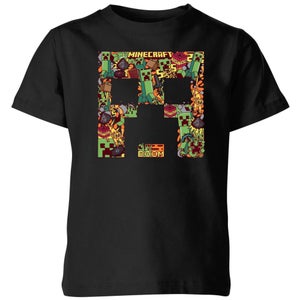Minecraft Face Kids' T-Shirt - Black