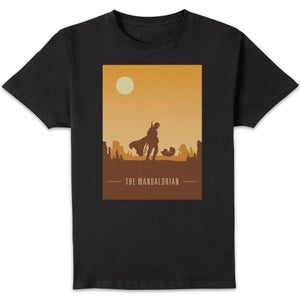 Star Wars The Mandalorian Retro Poster Unisex T-Shirt - Black