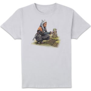 Star Wars The Mandalorian Ashoka With Grogu Unisex T-Shirt - White