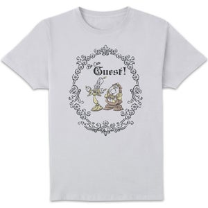 Disney Beauty And The Beast Be Our Guest Circular Floral Unisex T-Shirt - White