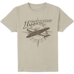 Indiana Jones Plane And Compass Unisex T-Shirt - Cream