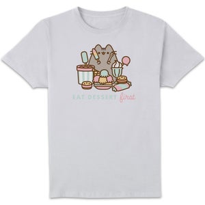 Pusheen Eat Dessert First Unisex T-Shirt - White