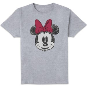 Disney Minnie Face Sketch Unisex T-Shirt - Grey