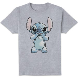 Disney Stitch Hands On Face Unisex T-Shirt - Grey