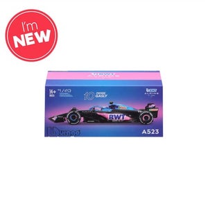 Bburago 1:43 F1 BWT ALPINE F1 TEAM A523 2023 WITH HELMET GASLY