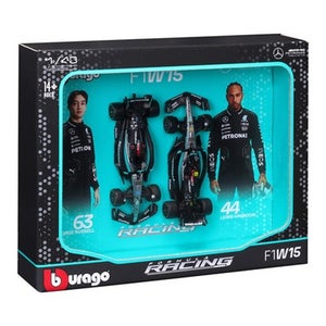 Bburago 1:43 F1 MERCEDES AMG W15 2024 TWO PACK HAMILTON AND RUSSELL