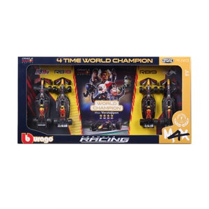 Bburago F1 Red Bull Racing 4 Pack Max Verstappen Four Times World Champion 1:43 Scale Collectible Set