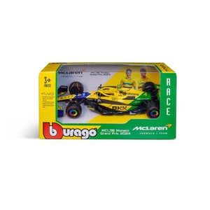 Bburago 1:43 F1 MCLAREN MCL38 2024 WITH HELMET NORRIS SENNA LIVERY