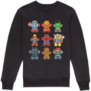 Marvel Gingerbread Christmas Jumper Sweatshirt - Black
