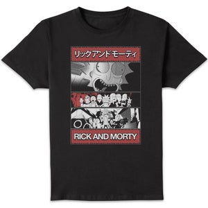 Rick and Morty Comic Strip Team Unisex T-Shirt - Black