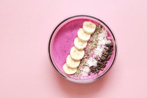 Berry and pomegranate high protein smoothie bowl