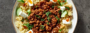 Würziges Lamm mit Feta-Bulgur