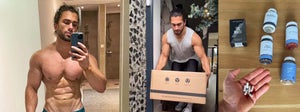 Marino Katsouris präsentiert seine Myprotein-Bestellung