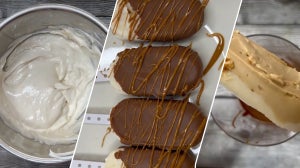 Karamellisierte Biskuit Eiscreme mit 2 Schichten