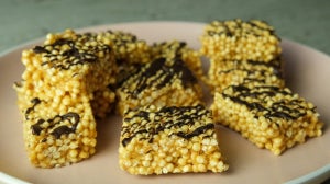 No-Bake, High-Protein Crispie Bubble Squares