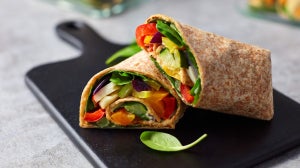One-Tray Roasted Halloumi Wraps | Macro-Balanced Meals