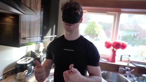 Blindfolded Cooking Challenge | Is Our Protein Pancake Mix Really That Easy To Use?