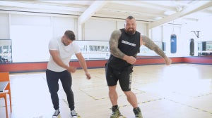 World’s Strongest Man Takes On UK’s First Bodybuilding Pro