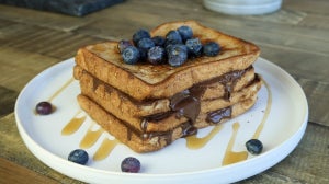 High-Protein Chocolate Hazelnut French Toast