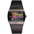 Henleys Women's Black Strap Graffiti Style Watch
