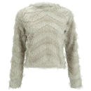 Vero Moda Women's Hairy Knitted Jumper - Oatmeal