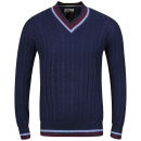 Boxfresh Men's Gazit 7 Gauge Summer Cricket Jumper -Navy