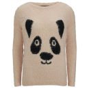 Love Knitwear Women's Tinsel Panda Christmas Jumper - Pink