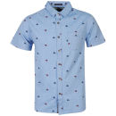 Brave Soul Men's Edgar Short Sleeve Shirt - Blue