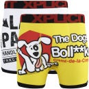 Xplicit Men's The Dogs 2-Pack Boxers - Yellow/White