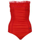 John Galliano Women's Bandeau Polka Dot Swimsuit - Red