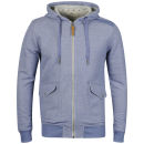 Boxfresh Men's Haben Marl Hooded Zip Through Sweat - Blue Dusk