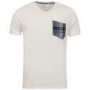 Boxfresh Men's Latif Check Pocket V Neck Tee - White