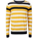 Crosshatch Men's Feda Striped Knitted Jumper - Mineral Yellow