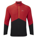 RonHill Men's Trail Long Sleeve Zip T-Shirt - Cardinal Red/Black