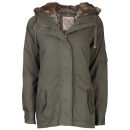 IL2L Women's Fur Trimmed Parka Jacket - Khaki