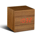 Gingko Cube Click Clock - Teak