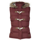 Toyko Laundry Women's Fur Trim Hooded Gilet - Wine