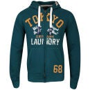 Tokyo Laundry Men's Kyle Hooded Zip Through Sweatshirt - Deep Teal