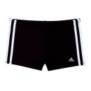 adidas Men's 3 Stripe Boxer Swim Shorts - Black/White