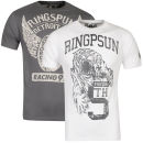 Ringspun Men's Athletico 2-Pack Graphic T-Shirt -  White / Charcoal