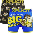 Xplicit Men's Top Bunch 2-Pack Boxers - Black/Blue