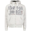 Smith & Jones Men's Forax Borg Lined Zip Through Hoody - Off White