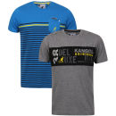 Kangol Men's Rumour And Yoda T-shirt 2 Pk Blue/Grey Marl