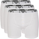 Emporio Armani Men's Button Fly 3-Pack Boxers - White